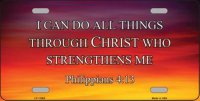 Philippians 4 13 Metal License Plate