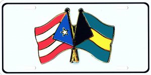 Puerto Rico And Bahamas FLAG Pin Photo License Plate