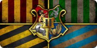 Harry Potter Hogwarts Houses Photo License Plate