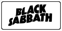 Black Sabbath Script Photo License Plate