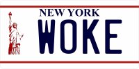 Woke New York Photo License Plate