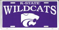 Kansas State Wildcats Purple License Plate