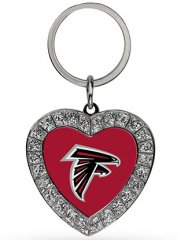 Atlanta Falcons Bling Rhinestone Heart Key Chain