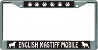 English Mastiff Mobile Chrome License Plate Frame