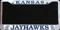 Kansas Jayhawks Chrome Metal License Plate Frame