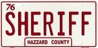 Sheriff Hazzard County Metal License Plate