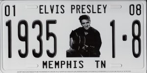 ELVIS With Guitar Memphis TN Metal License Plate