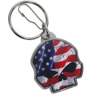 Harley-Davidson Willie G Skull With U.S. Flag Key Chain