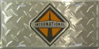 International Logo Diamond Plate License Plate