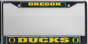 Oregon Ducks Green with Yellow Script Photo License Plate Frame