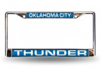 Oklahoma City Thunder Laser Chrome License Plate Frame