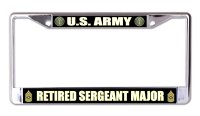 U.S. Army Retired Sergeant Major Chrome License Plate Frame