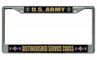 U.S. Army Distinguished Service Cross Chrome License Plate Frame