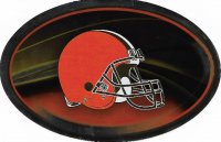 Cleveland Browns Chrome Die Cut Oval Decal
