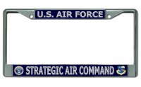 U.S. Air Force Strategic Air Command Chrome License Plate Frame