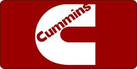 Cummins Logo On Red Photo License Plate