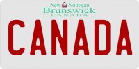 Canada New Brunswick Photo License Plate