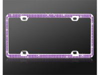 Chrome Coating Metal With Double Row Purple Diamond Frame