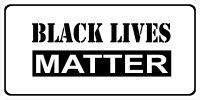 Black Lives Matter White Photo License Plate