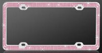 Chrome Coating Metal With Triple Row Pink Diamond Frame