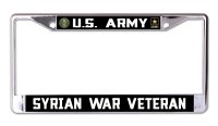 U.S. Army Syrian War Veteran Chrome License Plate Frame