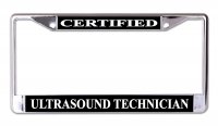 Certified Ultrasound Technician Chrome License Plate Frame