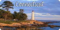 Connecticut Lighthouse Scene Photo License Plate