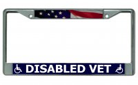 Disabled Vet Chrome License Plate Frame
