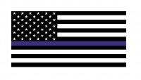 Police Thin Blue Line American Flag Photo License Plate