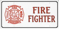 Fire Fighter With Logo Photo License Plate