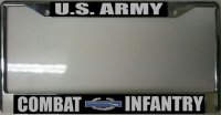 U.S. Army Combat Infantry Chrome Photo License Plate Frame