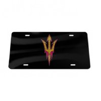Arizona State Sun Devils Glitter Logo Black Laser License Plate