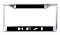 He Is Greater Than i Chrome License Plate Frame