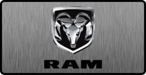 Dodge Ram Logo 3D Look Flat Photo License Plate
