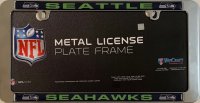 Seattle Seahawks Thin Rim Chrome License Plate Frame