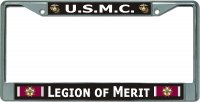 U.S.M.C. Legion Of Merit Chrome License Plate Frame