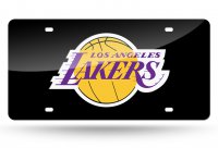 Los Angeles Lakers Black Laser License Plate