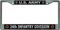 U.S. Army 24th Infantry Division Chrome License Plate Frame