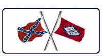 Confederate Rebel Flag / Arkansas Flag Photo License Plate