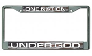 One Nation Under God Chrome License Plate Frame