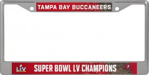 Buccaneers 2021 Super Bowl LV Champs Chrome License Plate Frame