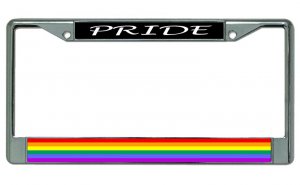 Gay Pride Chrome License Plate FRAME