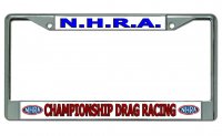N.H.R.A. Championship Drag Racing Chrome License Plate Frame