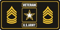 U.S. Army Veteran Master Sergeant Photo License Plate