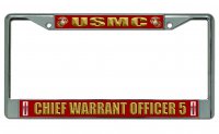 USMC Chief Warrant Officer 5 Chrome License Plate Frame