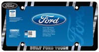 Ford Built Tough Black And Chrome Metal License Plate Frame