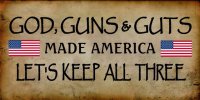 God, Guns and Guts Photo License Plate