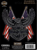 Harley-Davidson Logo With American Flag Decal
