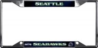 Seattle Seahawks EZ View Chrome License Plate Frame