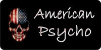 American Psycho Skull Photo License Plate